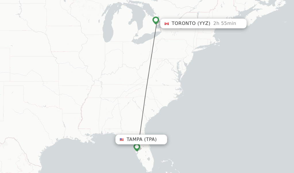 Direct non stop flights from Tampa to Toronto schedules