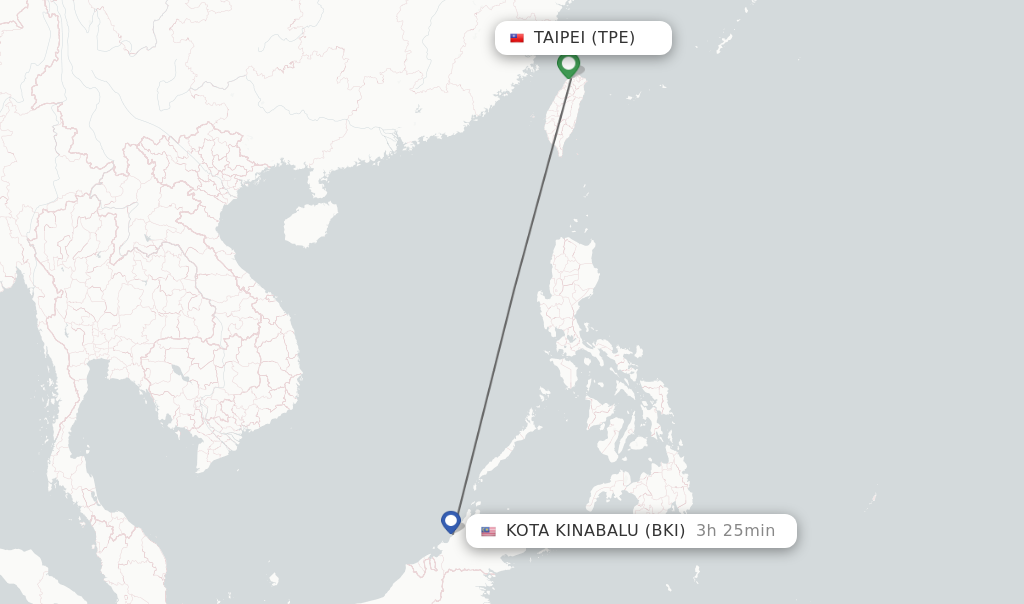 Direct Non Stop Flights From Taipei To Kota Kinabalu Schedules 7959