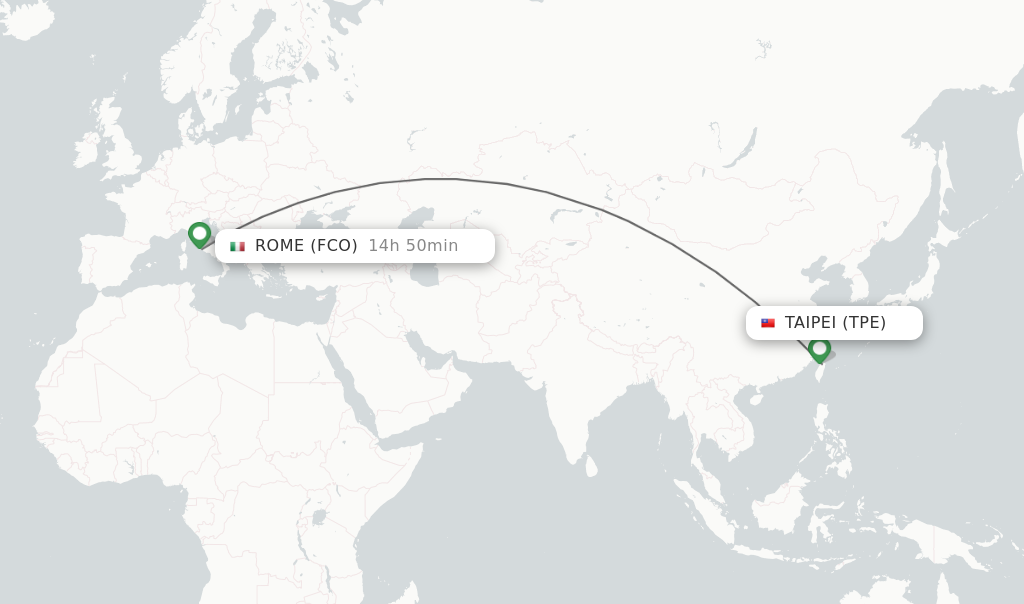 Direct non stop flights from Taipei to Rome schedules