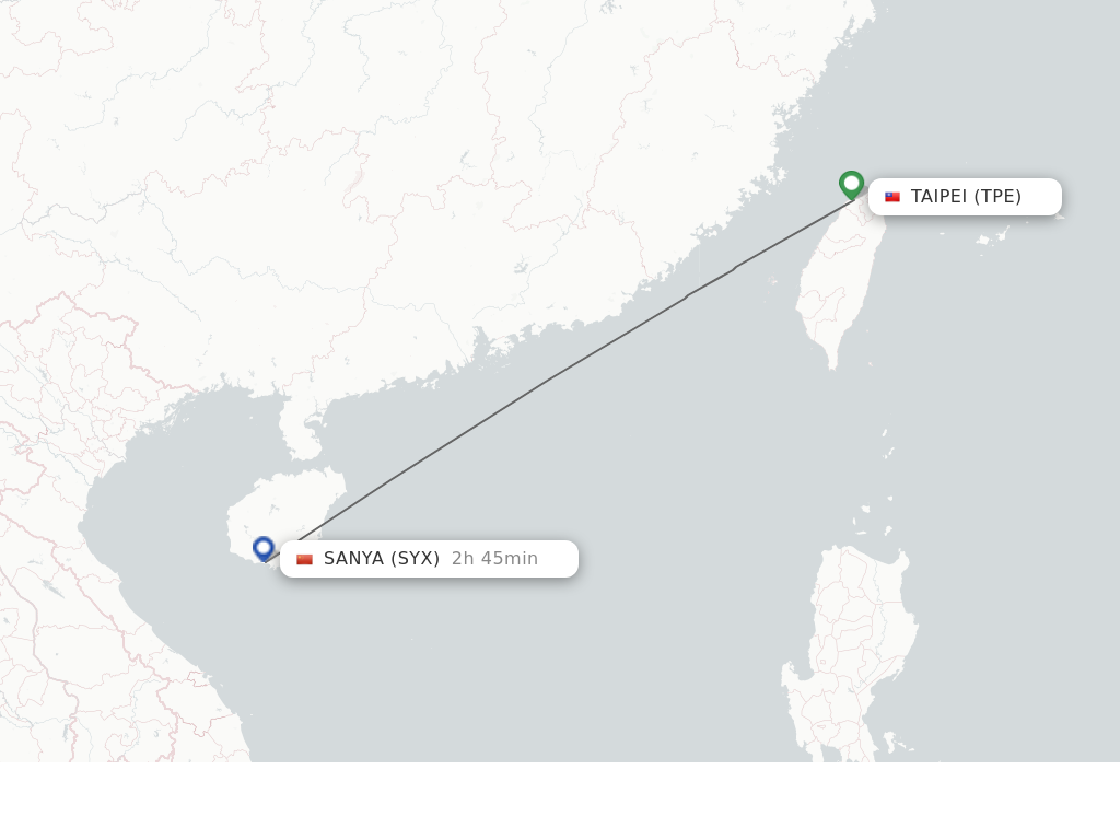 Direct (non-stop) Flights From Taipei To Sanya - Schedules ...