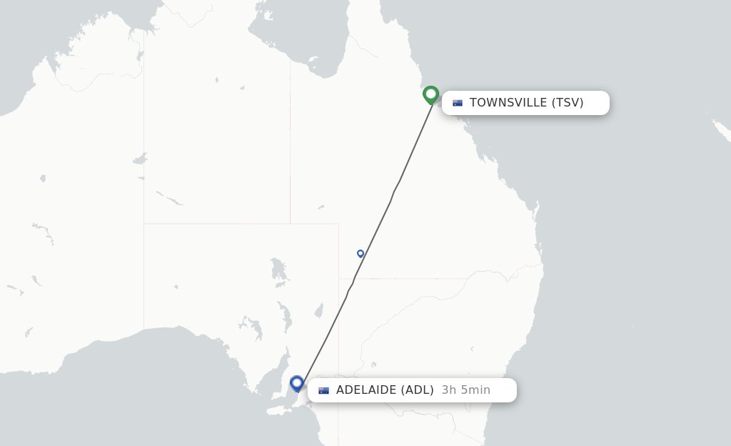 Direct (nonstop) flights from Townsville to Adelaide schedules