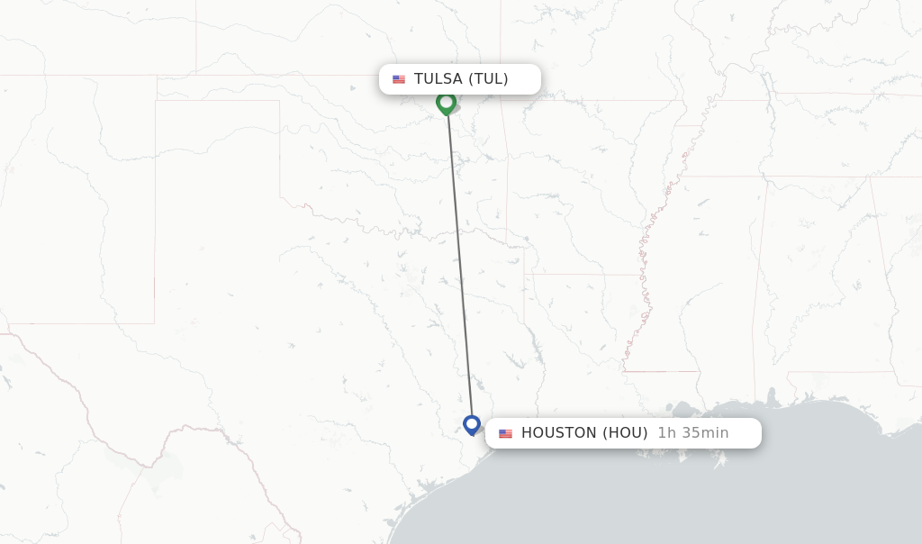 Direct non stop flights from Tulsa to Houston schedules