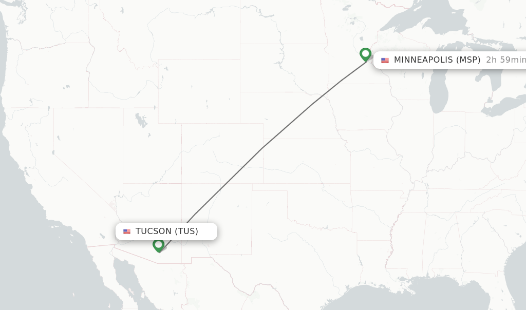 Direct non stop flights from Tucson to Minneapolis schedules