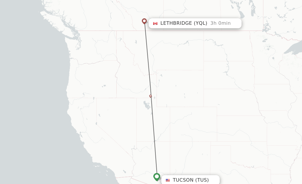 Direct (non-stop) Flights From Tucson To Lethbridge - Schedules ...