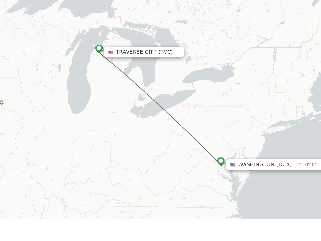 Direct non stop flights from Traverse City to Washington