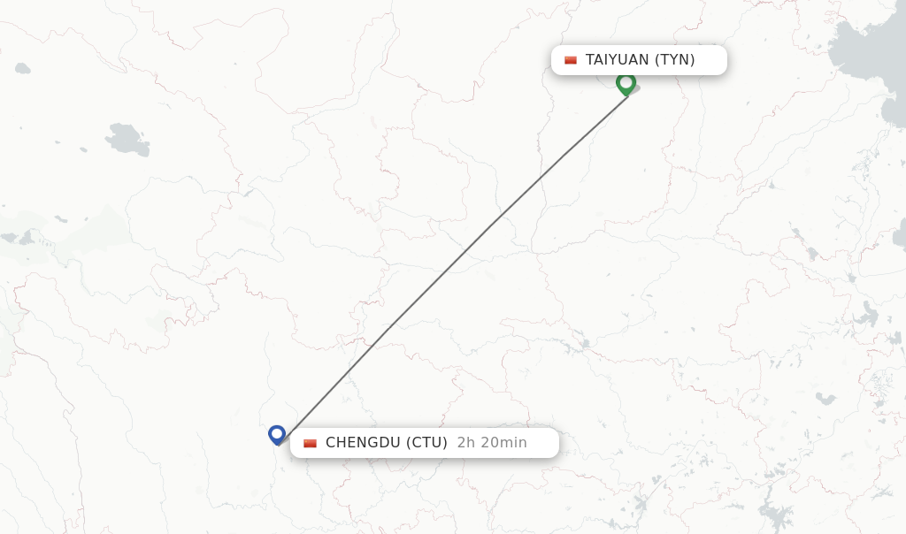 Direct (non-stop) flights from Taiyuan to Chengdu - schedules ...