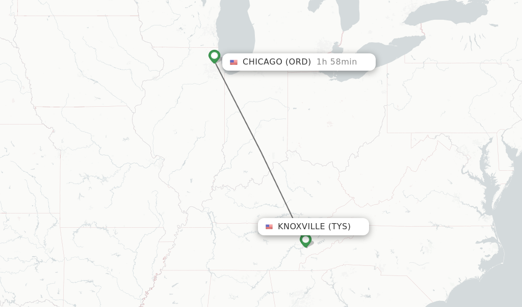 Direct non stop flights from Knoxville to Chicago schedules