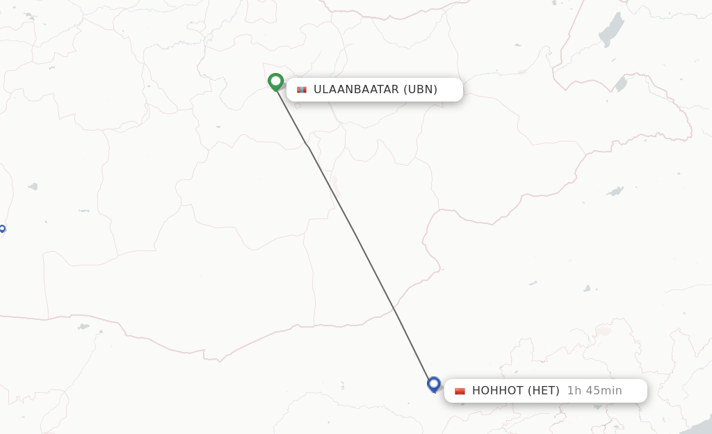 Direct (non-stop) flights from Ulaanbaatar to Hohhot - schedules ...