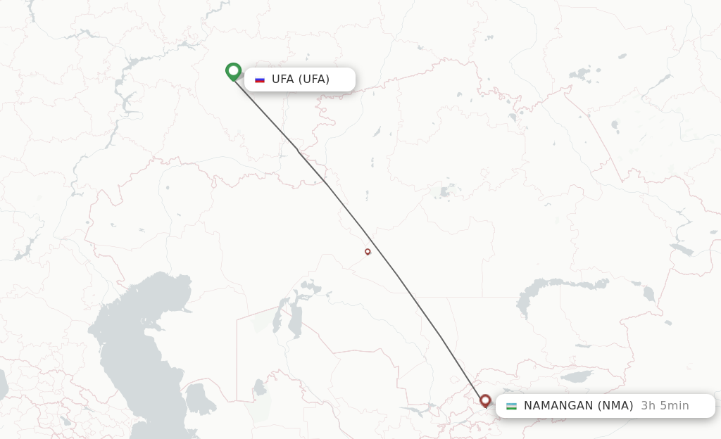 Direct (nonstop) flights from Ufa to Namangan schedules