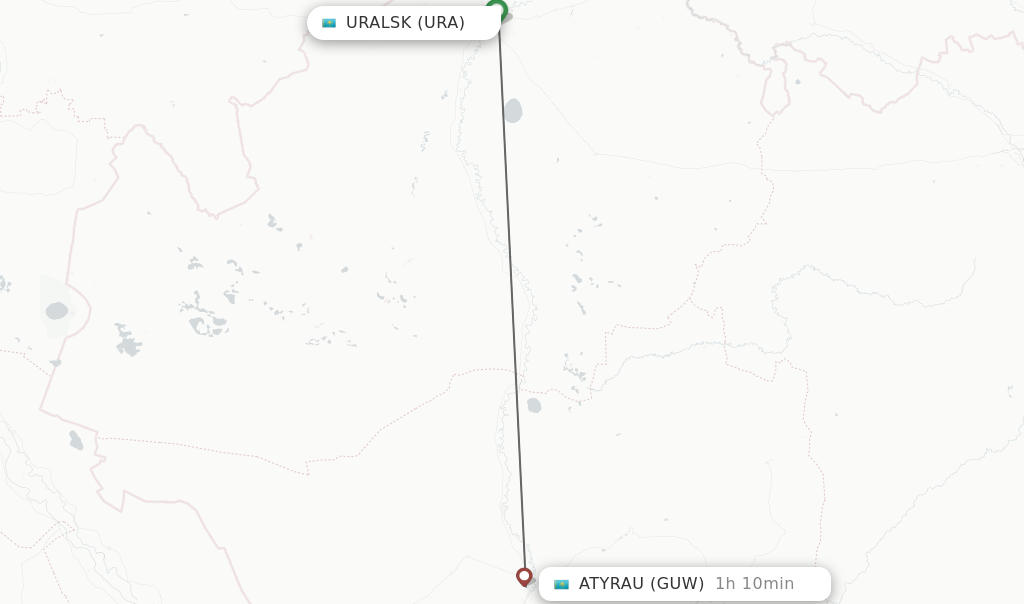 Direct (non-stop) flights from Uralsk to Atyrau - schedules ...