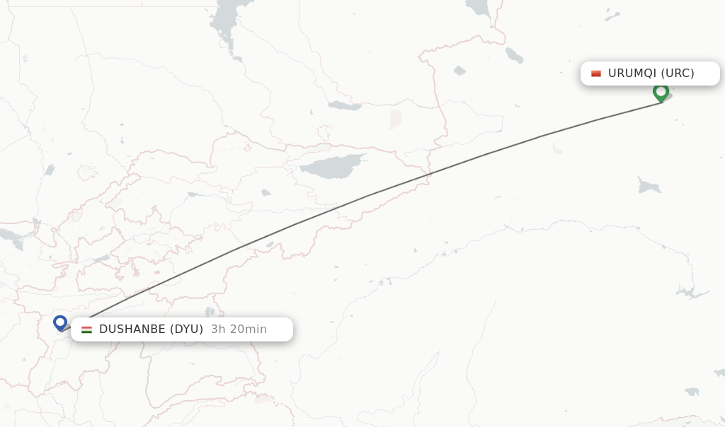 Direct (non-stop) Flights From Urumqi To Dushanbe - Schedules 