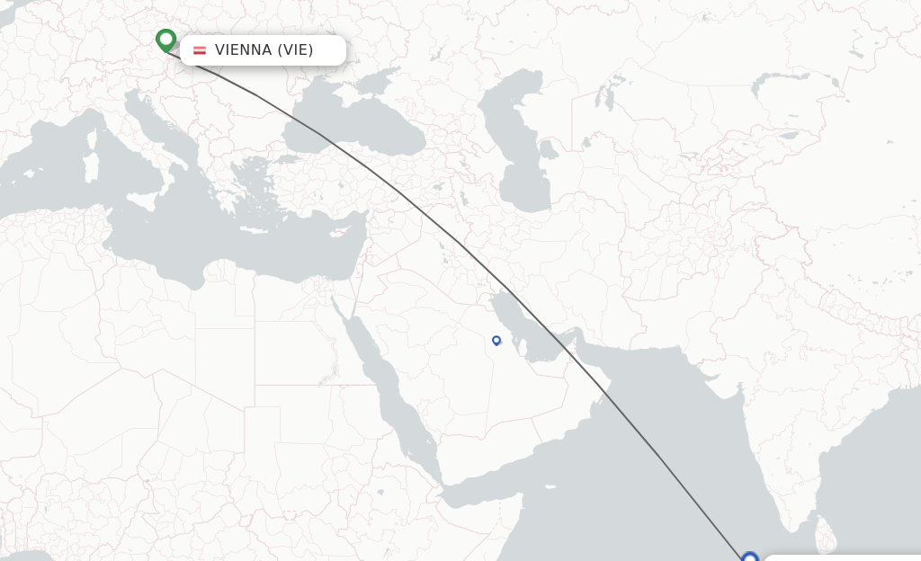 Direct (nonstop) flights from Vienna to Male schedules