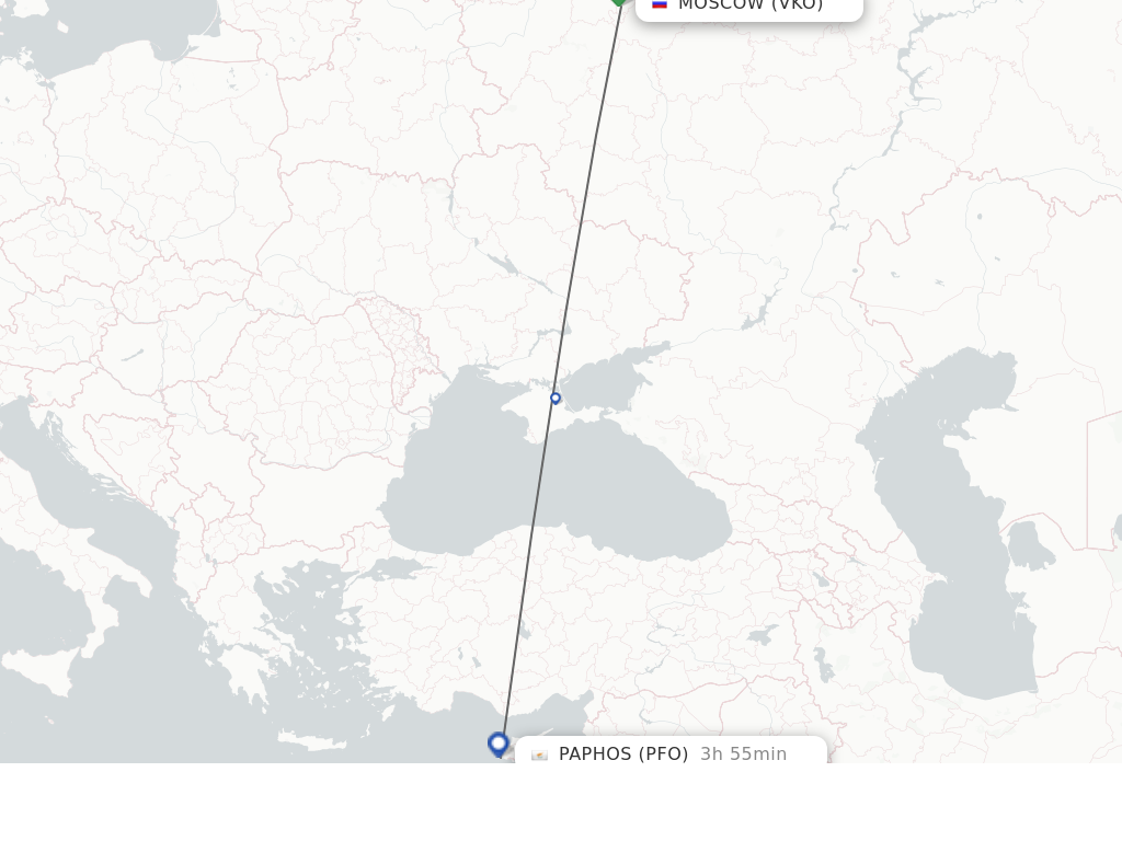 Direct (nonstop) flights from Moscow to Paphos schedules