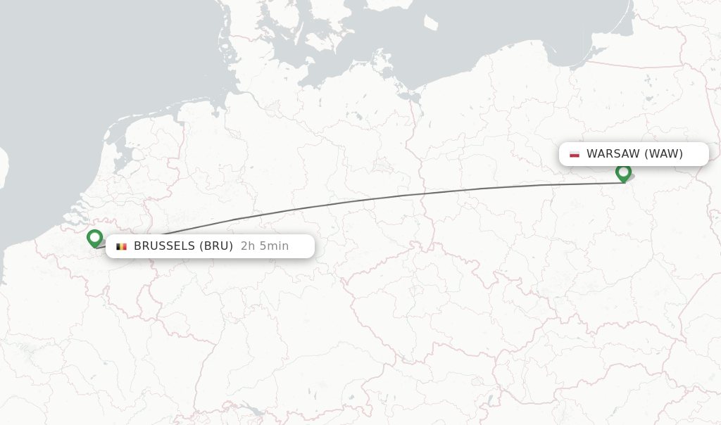 Direct non stop flights from Warsaw to Brussels schedules