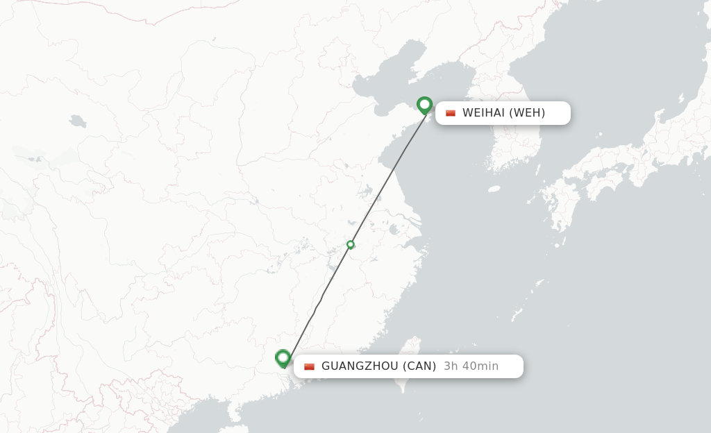 Direct (non-stop) Flights From Weihai To Guangzhou - Schedules ...