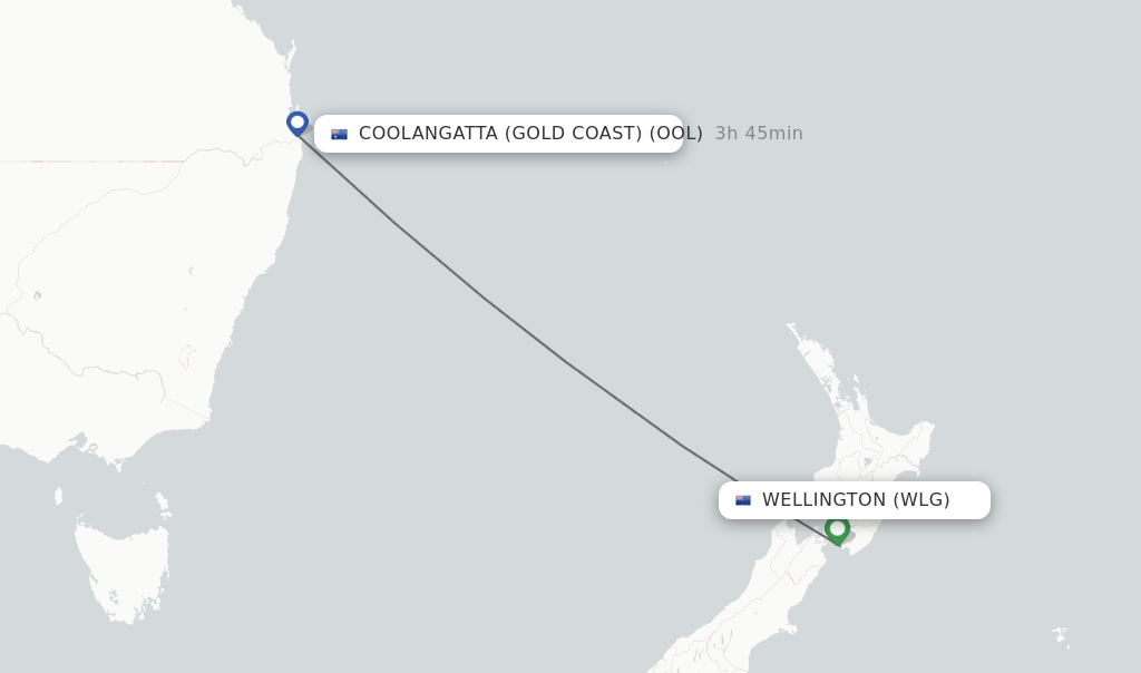 Direct Non Stop Flights From Wellington To Coolangatta Gold Coast Schedules 