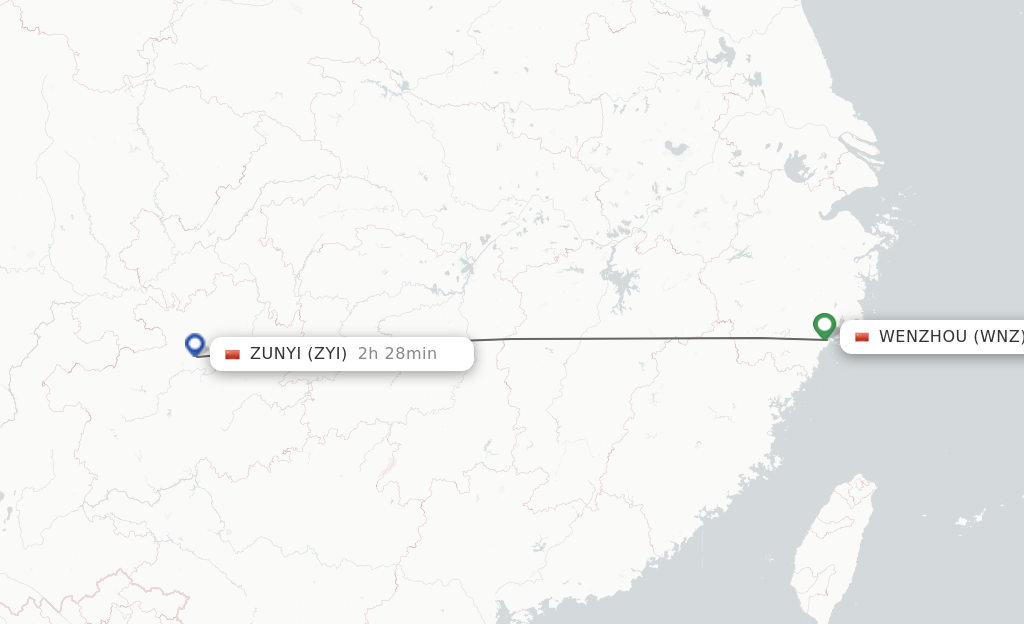 Direct (non-stop) Flights From Wenzhou To Zunyi - Schedules ...