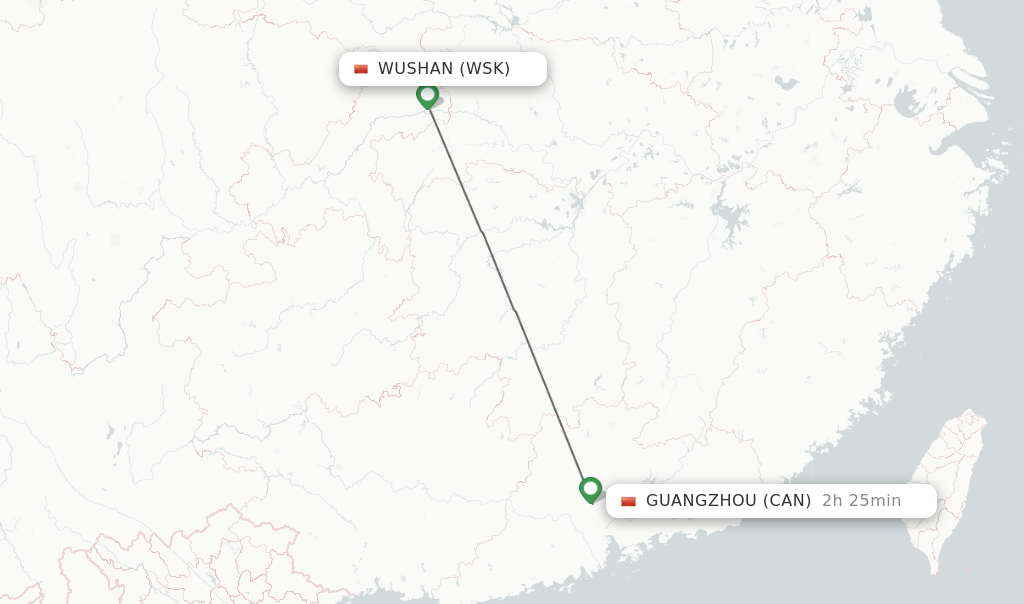 Direct (non-stop) Flights From Wushan To Guangzhou - Schedules ...