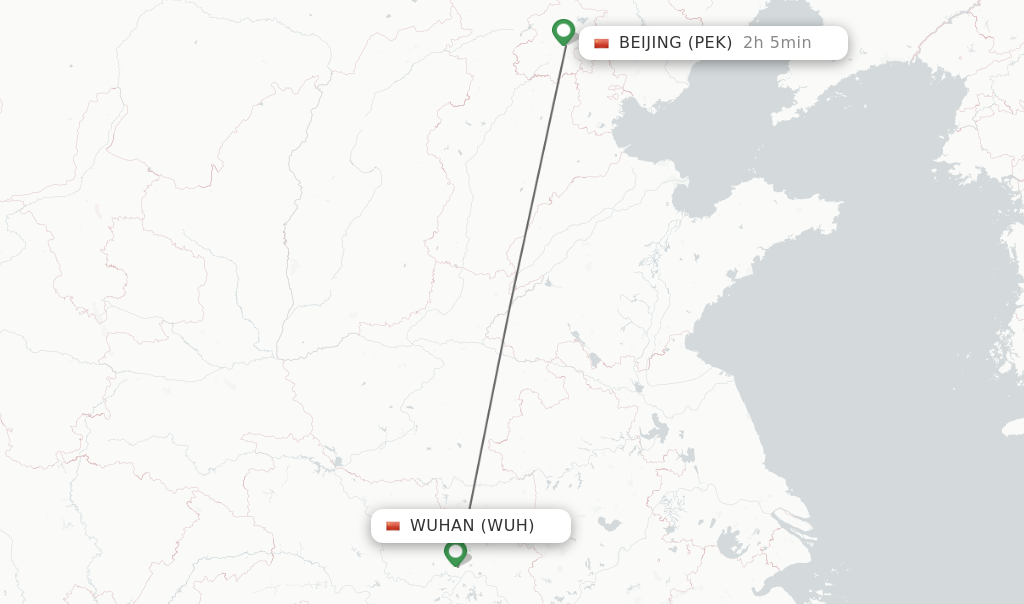 Direct non stop flights from Wuhan to Beijing schedules