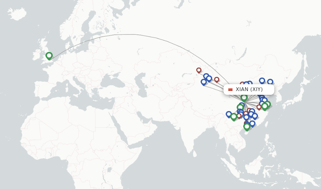 Tianjin Airlines flights from Xian, XIY - FlightsFrom.com