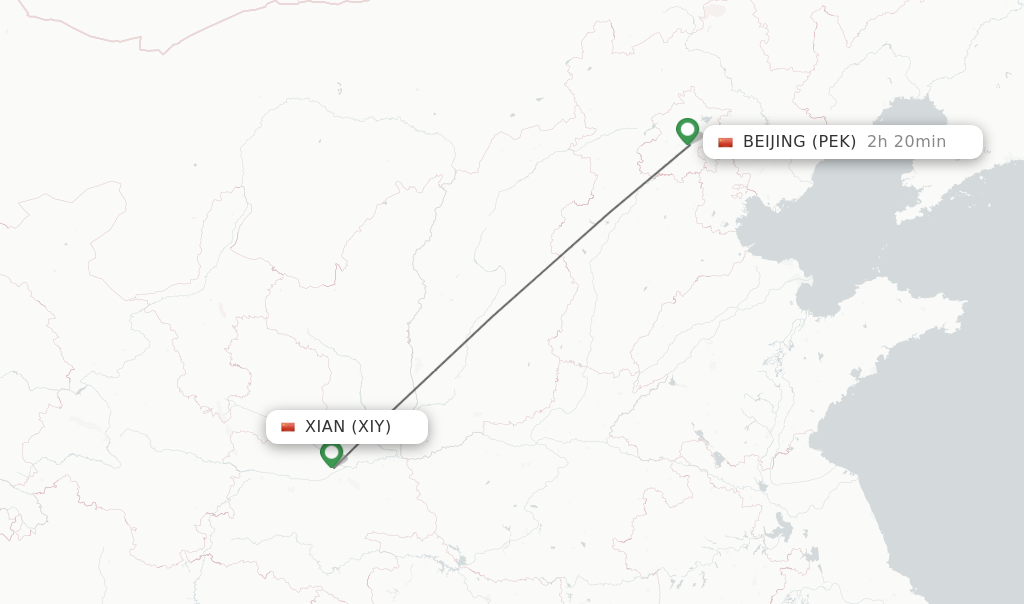 Direct non stop flights from Xian to Beijing schedules