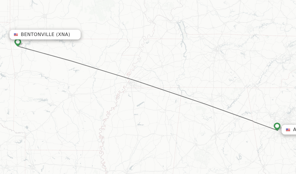 Direct non stop flights from Bentonville to Atlanta schedules