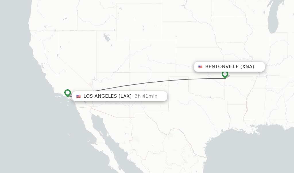 Direct non stop flights from Bentonville to Los Angeles