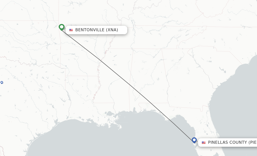 Direct non stop flights from Bentonville to Saint Petersburg