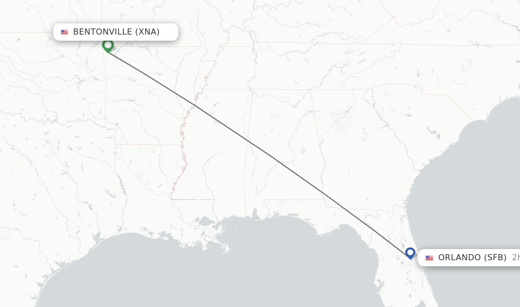 Direct non stop flights from Bentonville to Orlando schedules