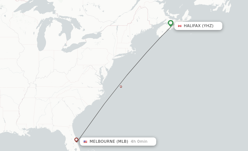 Direct (non-stop) flights from Halifax to Melbourne - schedules ...