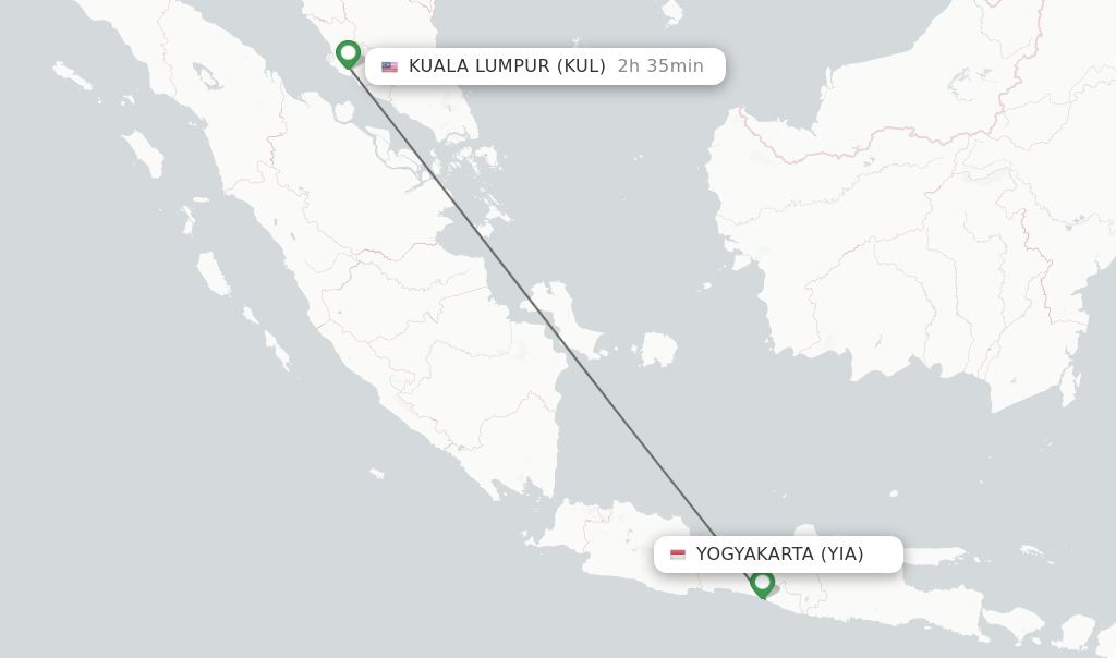 Direct (non-stop) Flights From Yogyakarta To Kuala Lumpur - Schedules ...