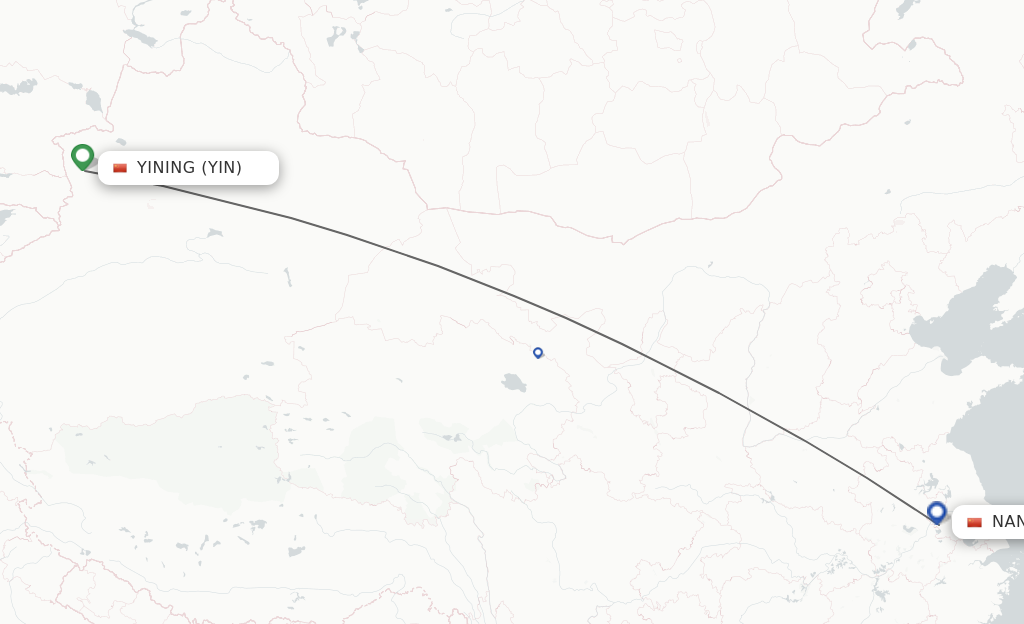 Direct (non-stop) flights from Yining to Nanjing - schedules ...