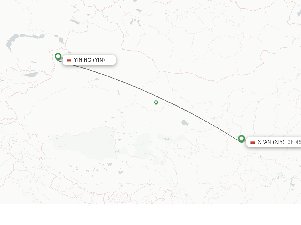 Direct (non-stop) flights from Yining to Xian - schedules - FlightsFrom.com