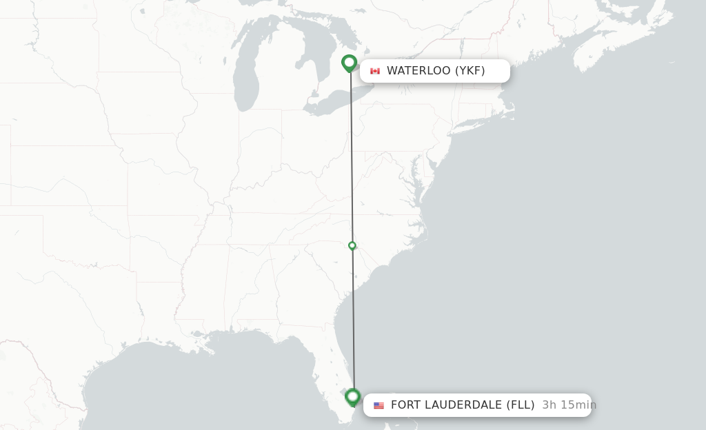 Direct non stop flights from Kitchener to Fort Lauderdale