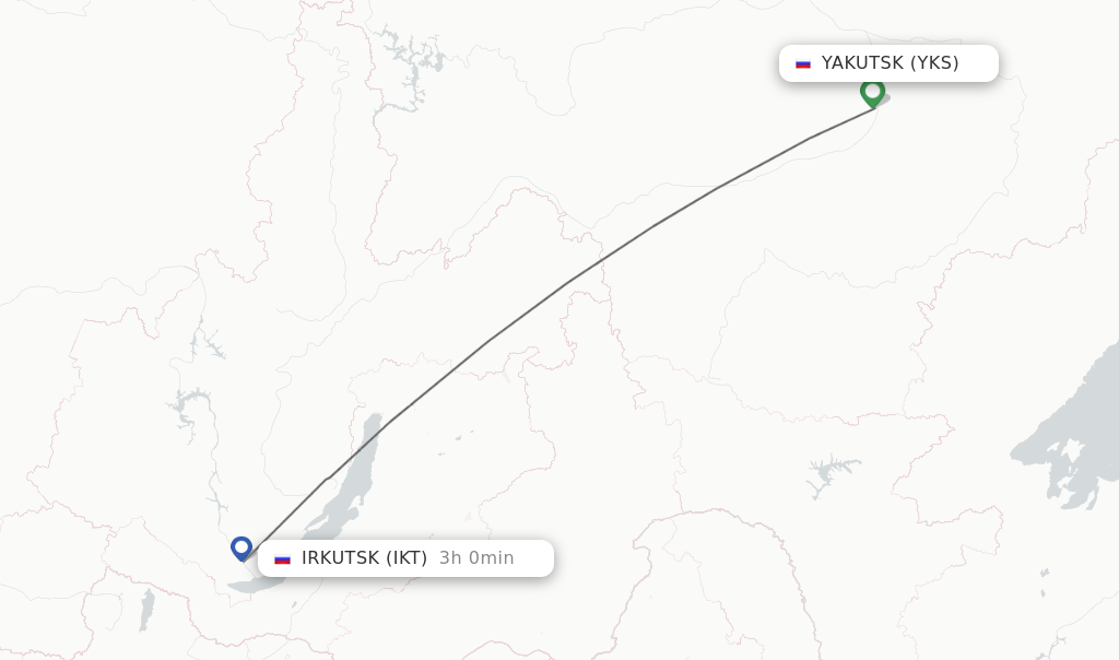 Direct (non-stop) flights from Yakutsk to Irkutsk - schedules ...