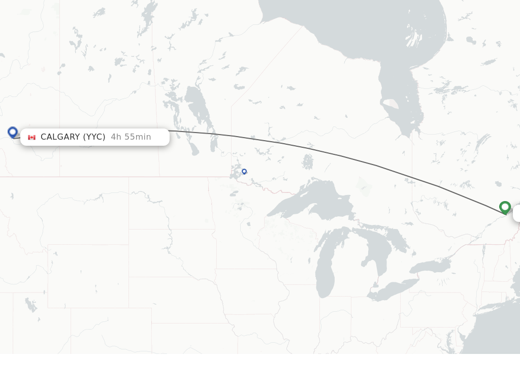 Direct non stop flights from Quebec to Calgary schedules