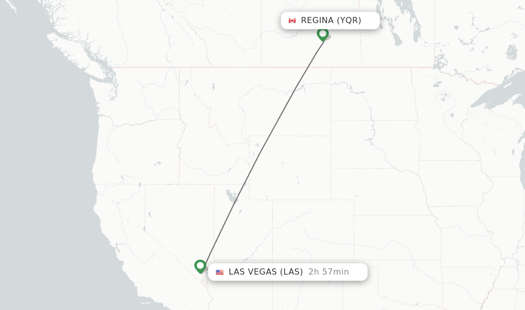 Direct non stop flights from Regina to Las Vegas schedules