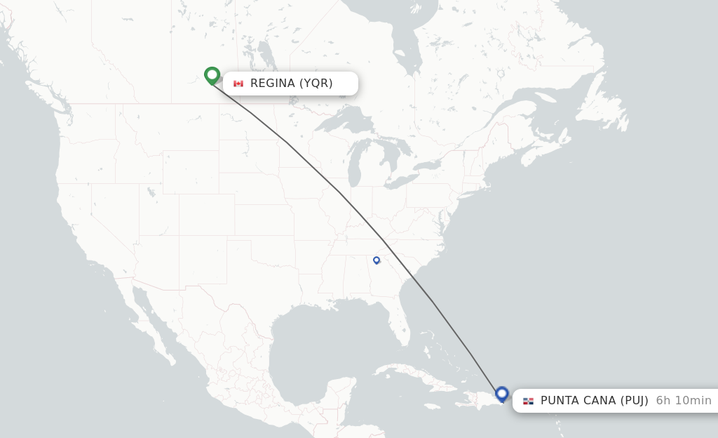 Direct non stop flights from Regina to Punta Cana schedules