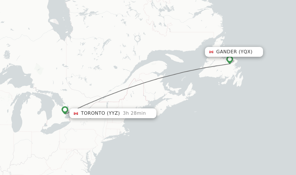 Direct (non-stop) Flights From Gander To Toronto - Schedules ...