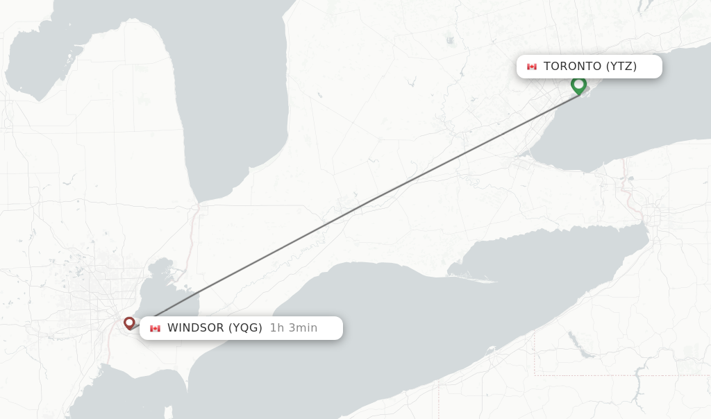 Direct non stop flights from Toronto to Windsor schedules