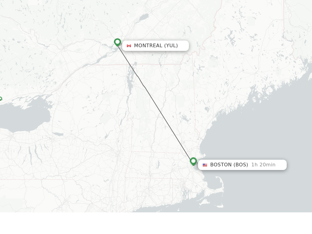 Direct non stop flights from Montreal to Boston schedules