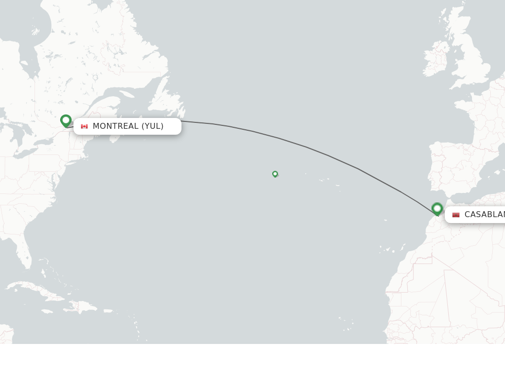 Direct non stop flights from Montreal to Casablanca schedules