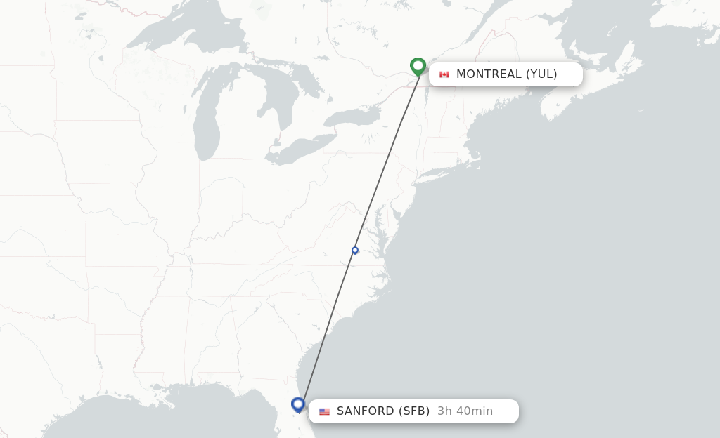 Direct non stop flights from Montreal to Orlando schedules