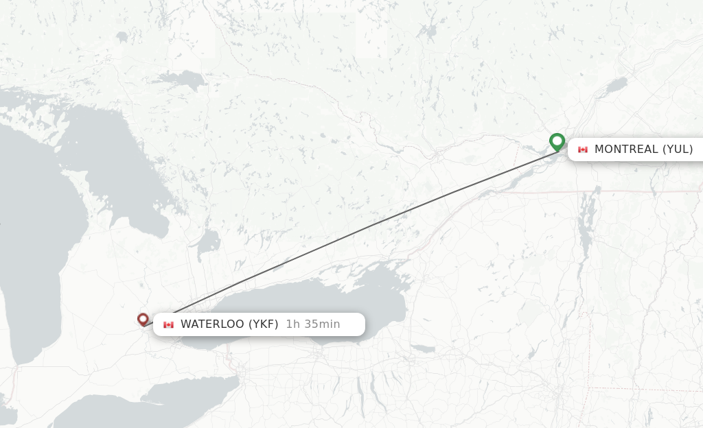 Direct Non Stop Flights From Montreal To Kitchener Schedules   YUL YKF 