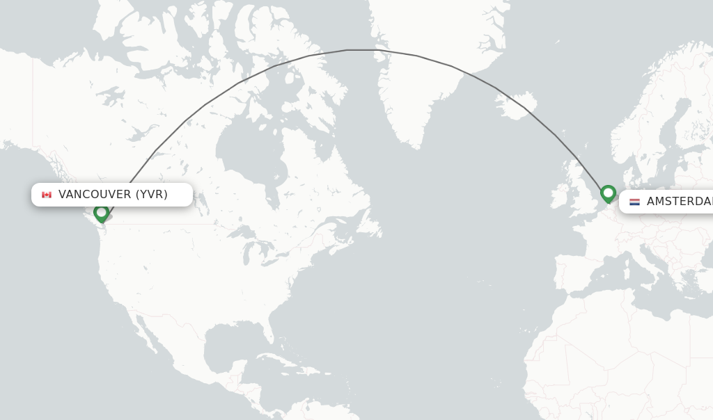 Direct (non-stop) flights from Vancouver to Amsterdam - schedules ...