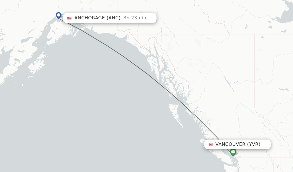 Direct (nonstop) flights from Vancouver to Anchorage schedules