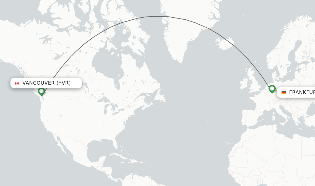 Direct non stop flights from Vancouver to Frankfurt schedules