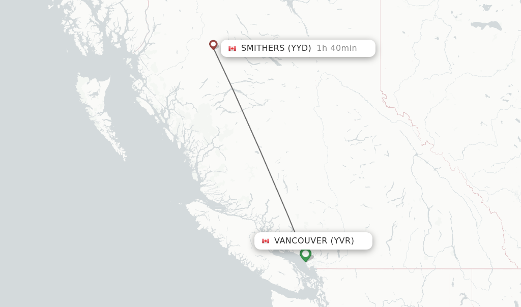 Direct (nonstop) flights from Vancouver to Smithers schedules