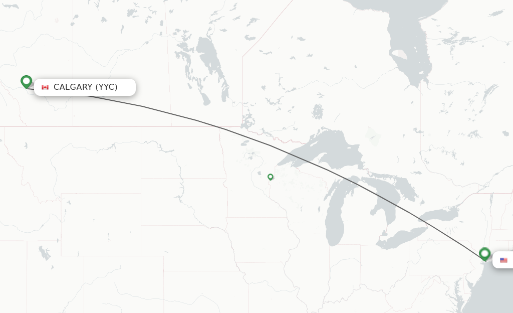 Direct non stop flights from Calgary to New York schedules