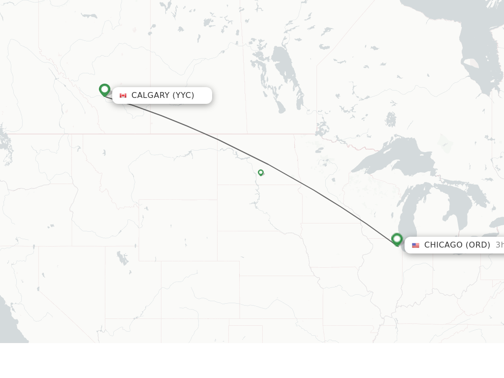 Direct (nonstop) flights from Calgary to Chicago schedules